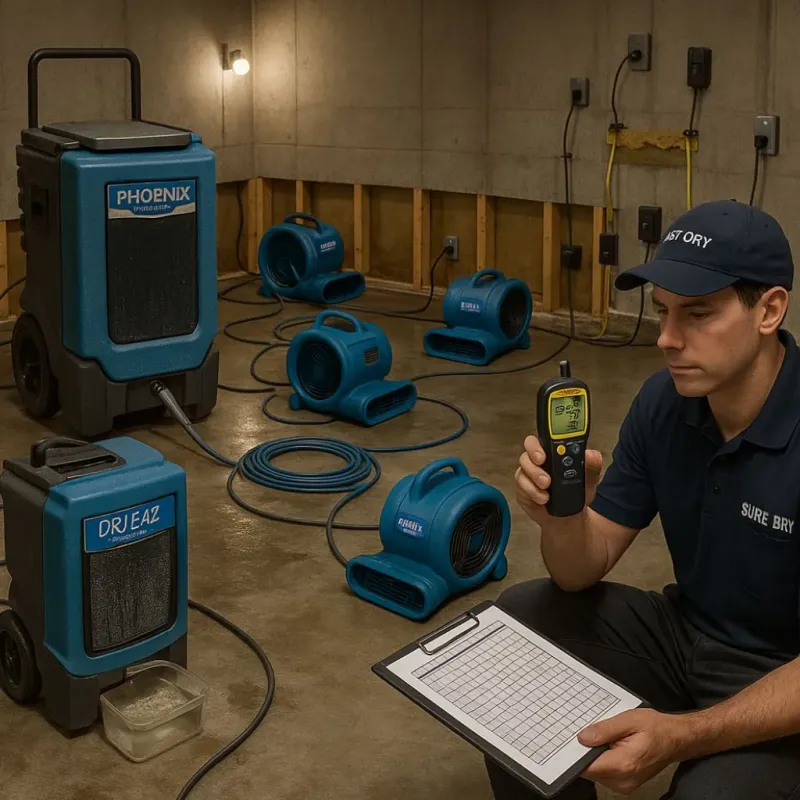 Structural Drying and Dehumidification process in Enid, OK